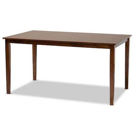 Baxton Studio Eveline Walnut Brown Finished Rectangular Wood Dining Table 165-10520